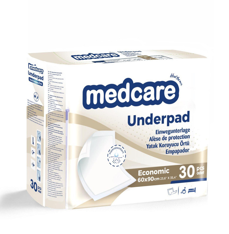 Пелюшка одноразова, розмір: 60 x 90 см, гіпоалергенна, без абсорбуючого матеріалу, без адгезивного краю, Неткане волокно, нестерильна